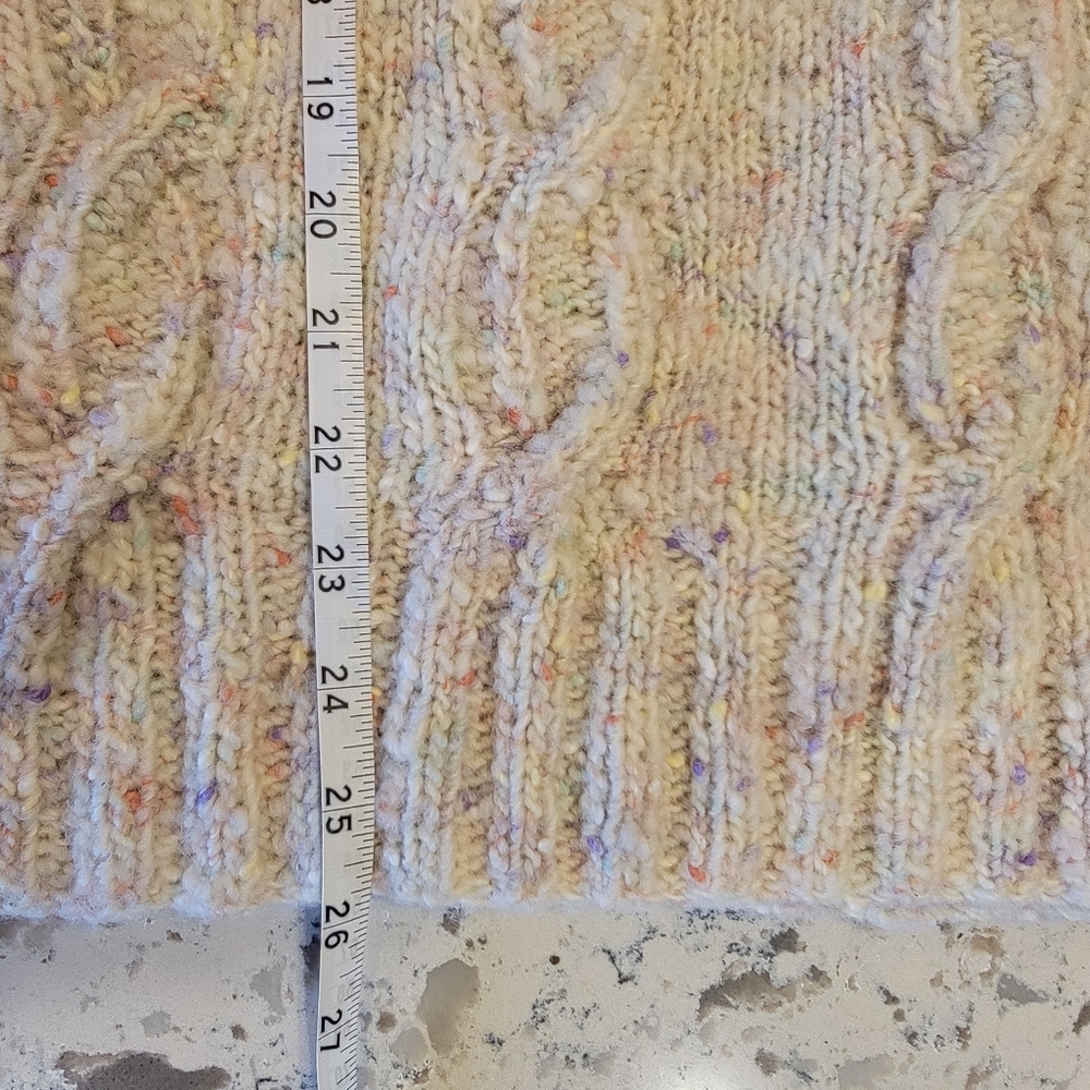 Hand Knitted Pastel Speckled Cozy Sweater XL - Picture 10 of 13